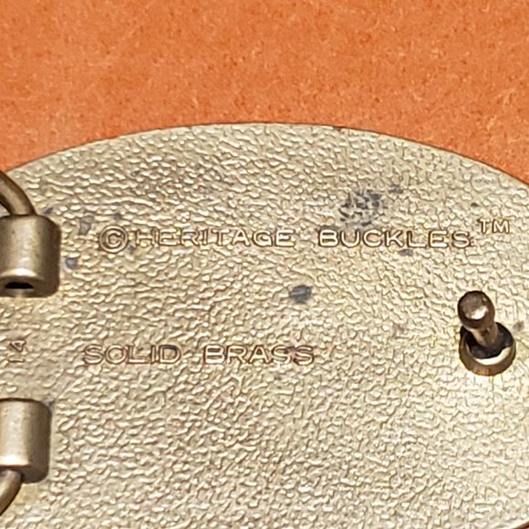 Native American Chief & Warrior Colorful Solid Brass Belt Buckle - Picture 4 of 6